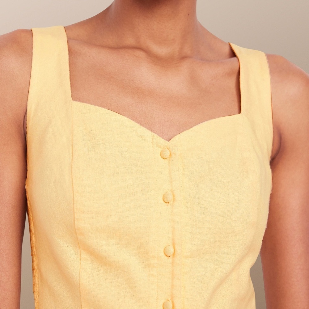 NWTS💓GAP OLD NAVY XL💓SWEET BUTTER LINEN FITTED TOP MATCHING LINEN A LINE SKIRT - Picture 9 of 15